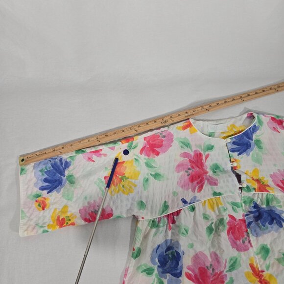 USA Vintage 70's Cottagecore Multicolor Floral Maxi Dress by MISS ELAINE Size XL - Picture 16 of 17